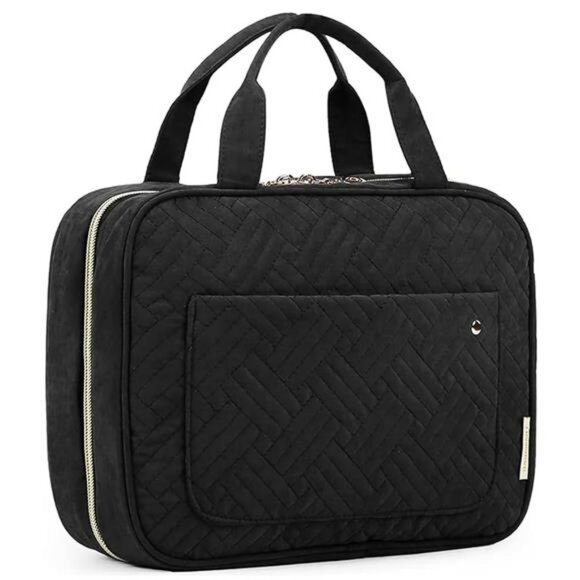 Black Travel Toiletry Bag Hanging Waterproof Makeup Organizer for Accessories - Picture 1 of 7